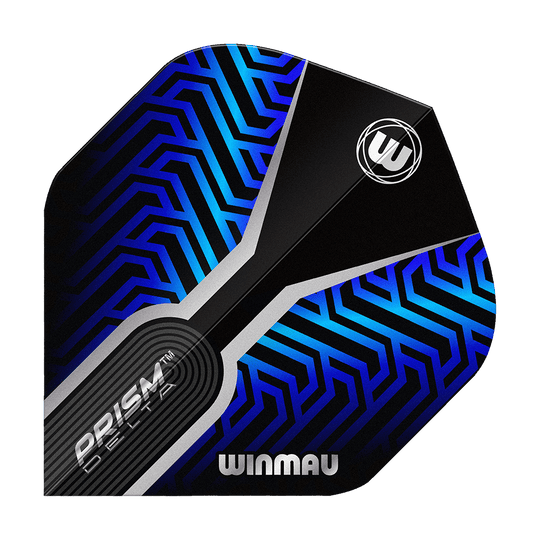 Vuelos estándar Winmau Prism Delta Blue No2 Hier zu sehen sind die Winmau Prism Delta Blue No2 Standard Flights. Die Dart Flights verfügen über ein auffälliges blau-schwarzes Muster.
