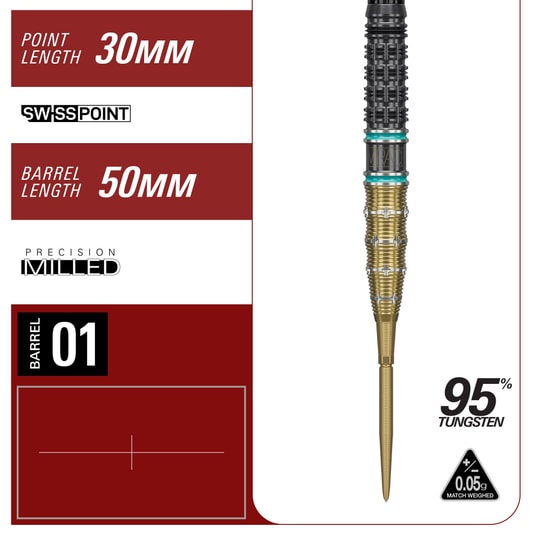 Hier sind die Target Japan Mikuru Suzuki The Miracle GEN7.5 Swiss Point Steeldarts abgebildet. Die Darts bieten hohe Präzision für Turnierspieler.