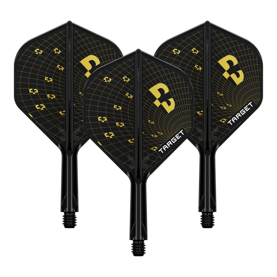 Vuelos estándar Target K-Flex Bolide No2 Abgebildet ist ein Set von Target K-Flex Bolide No2 Standard Flights mit einer Länge von 19mm. Das Produkt wird in einer Nahaufnahme gezeigt.