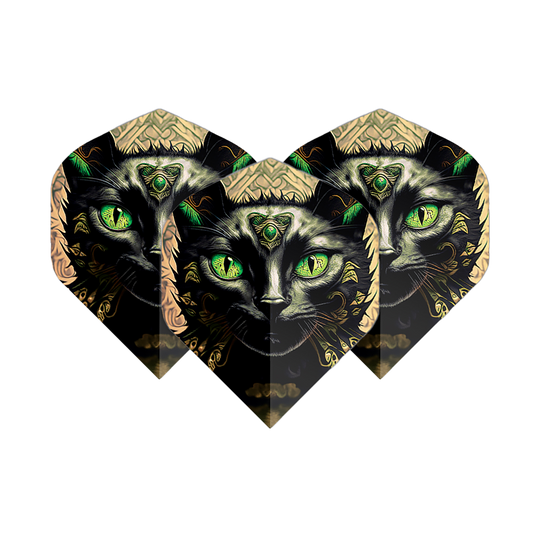 Vuelos de pentatlón Cat Pentathlon Flights Katze werden als Set präsentiert. Das Motiv einer Zeichnung ist sichtbar.