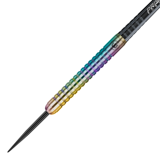 Dardos de acero Winmau Foxfire Urban Das Bild zeigt einen Winmau Foxfire Urban Steeldart. Der Dartpfeil hat einen schillernden, mehrfarbigen Schaft mit Rillen für besseren Halt.