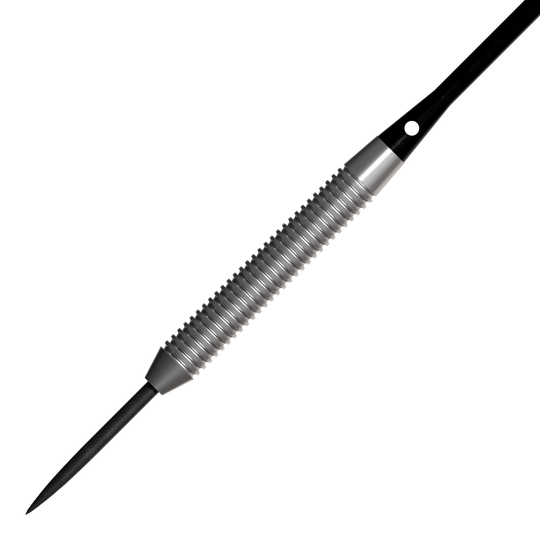 Dardos de acero naranja Bulls NL Lightning Das Bild zeigt einen Bulls NL Lightning Orange Steeldart. Der Dart hat eine metallische, gerillte Oberfläche und eine scharfe Spitze.