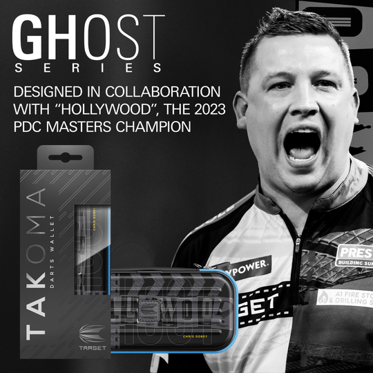 Estuche de dardos Chris Dobey de la serie Takoma Ghost Zu sehen ist das Dartcase der Takoma Ghost Series Chris Dobey. Das Produkt wurde für Darts-Fans gestaltet und ist hochwertig verarbeitet.