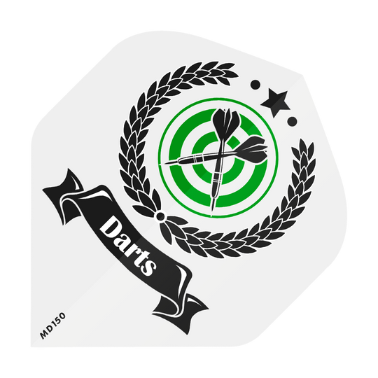 MD-201-Log_2-Seitig_Bedruckte_Flights_Logo_MD150_2 Ein Dart-Ersatzflight mit individuellem Logo-Aufdruck ist abgebildet.