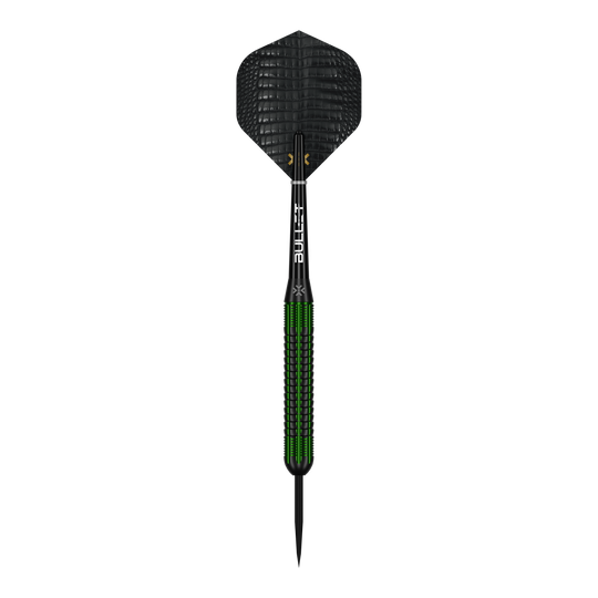 Dardos de acero de latón Bullet Gator - 22 g Das Bild zeigt die Bullet Gator Brass Steeldarts - 22g. Es handelt sich um Steeldarts mit einem Gewicht von 22 Gramm.