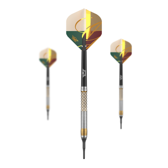 Dardos blandos Bulls NL Vintage Shark - 18 g Abgebildet ist das Bulls NL Vintago Shark Softdarts - 18g Set. Es zeigt ein komplettes Set von Softdarts mit besonderem Design.
