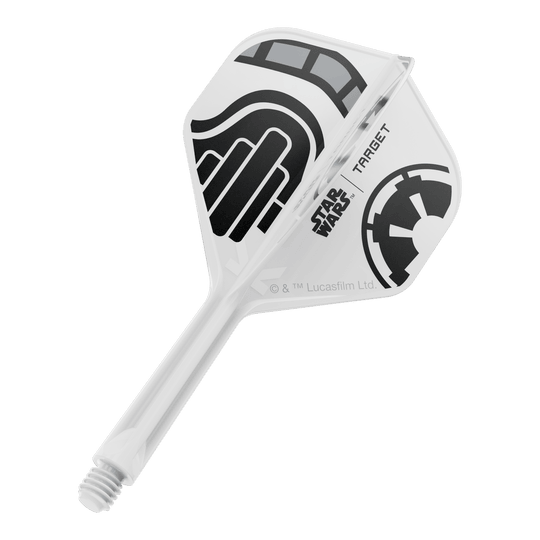 Target Star Wars K-Flex Stormtrooper No. 2 Vuelos Estándar Das Bild zeigt einen einzelnen Dart-Flight aus der Star Wars KFlex Stormtrooper Serie. Der Flight ist in der Standardgröße und hat eine Länge von 26 mm.