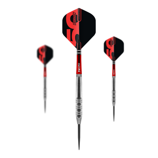 Colección 50 Aniversario Red Dragon Hexose Set 3 Steeldarts - 25 g Das Bild illustriert ein Set der Red Dragon 50 Year Collection Hexoset 3 Steeldarts mit 25g Gewicht. Diese Steeldarts sind Teil einer limitierten Sammleredition.