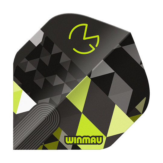 Winmau Prism Delta MvG Logo Verde N°2 Vuelos estándar Zu sehen ist Winmau Prism Delta MvG Logo Green No2 Standard Flights. Es handelt sich um Dart-Flights in grün mit MvG-Logo.