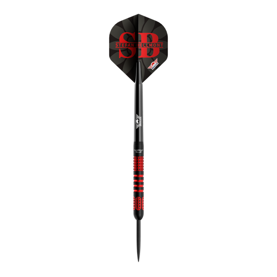 Diese Abbildung zeigt die Bulls NL Stefan Bellmont 90 Steeldarts 23g. Die Steeldarts zeichnen sich durch ihr stilvolles Design und hohe Qualität aus.