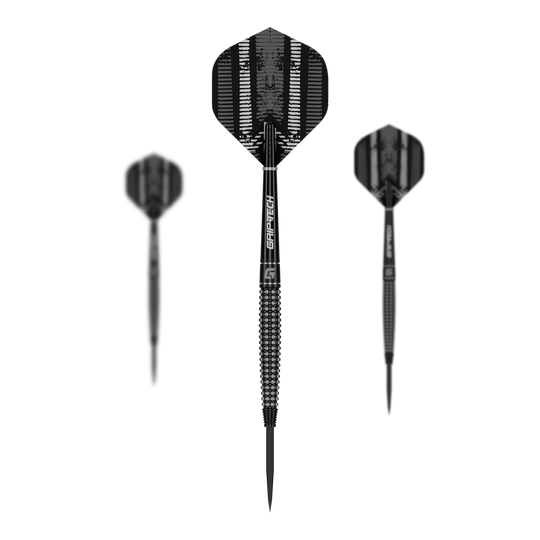 Zu sehen ist ein Set der GOAT Sprocket MKII Torpedo Steeldarts. Das Dart-Set überzeugt durch Qualität und Langlebigkeit.