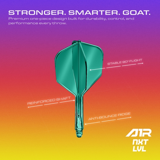 Sistema de eje de vuelo GOAT A1R No6 - Verde Das Bild zeigt das GOAT A1R No6 Flight-Shaft-System in Grün. Es handelt sich um ein Dartzubehör für professionelle oder Hobbyspieler.