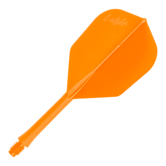 Ein Einzelstück eines BarFlight Dartflugs in Neonorange ist abgebildet. Das Produkt ist für Dartpfeile geeignet.