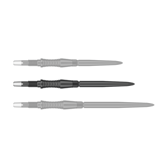 Puntas de dardos Target Swiss Point Signature RST - Negras Auf dem Bild sind schwarze Dartspitzen mit RST-Profil, 35mm, von Target Swiss Point zu sehen. Die Spitzen werden einzeln dargestellt.