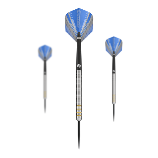 Dardos de acero Core de Ritchie Edhouse Das Bild zeigt die Shot Ritchie Edhouse Core Steeldarts. Es handelt sich um ein Set von hochwertigen Steeldarts für Dartspieler.