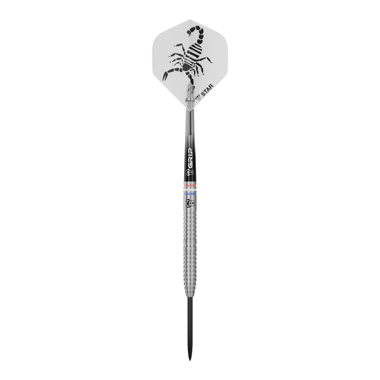 Dardos de acero Bulls Challenger Kendji Steinbach - 23 g Das Bild zeigt Bulls Challenger Kendji Steinbach Steeldarts - 23g. Diese Steeldarts bieten Präzision und Qualität im Spiel.