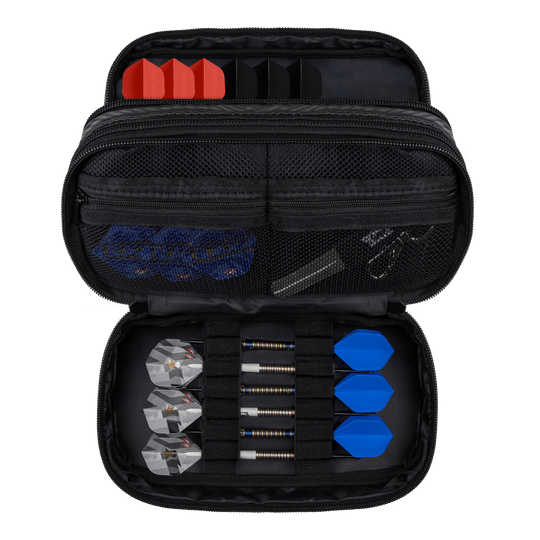 Cartera de carbono Bulls NL Das Bild zeigt das Bulls NL Carbon Wallet. Es ist eine stilvolle und kompakte Brieftasche für Dartzubehör.