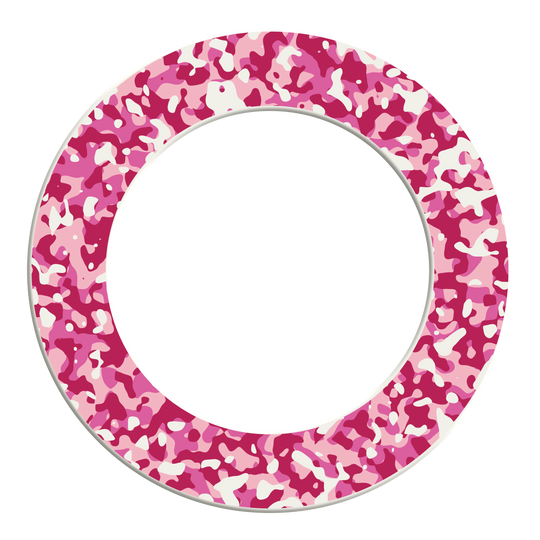 Marco de diana McDart Camo Bild zeigt DBS-CAMO5 McDart Camo Dartboard Surround in Pink. Das Produkt ist rund und eignet sich als Schutz für Dartboards.