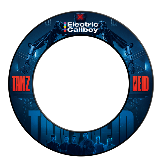 Tablero de dardos Electric Callboy Dance Envy Surround Das Bild zeigt vermutlich das Produkt 'EC01 Electric Callboy Tanzneid Dartboard Surround 2'. Es handelt sich um ein Zubehör für Dartboards.