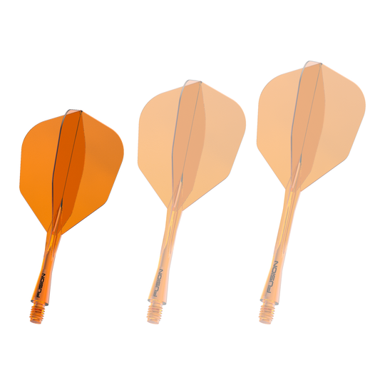 Sistema de eje de vuelo Winmau Fusion n.° 6 naranja neón Das Bild zeigt das Winmau Fusion Flight Shaft System No6 in der Farbe Neon Orange mit einer Länge von 22 mm. Es handelt sich um eine weitere Ansicht des Produkts.