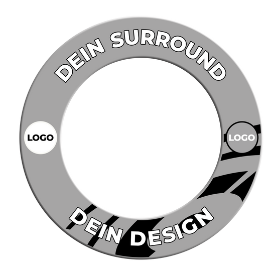 Marco de diana con tu diseño Ein Bild mit dem Dateinamen MSF-Grau_Dartboard_Surround_Wunschdruck_Grau_2. Vermutlich ist ein graues Dartboard-Surround abgebildet.