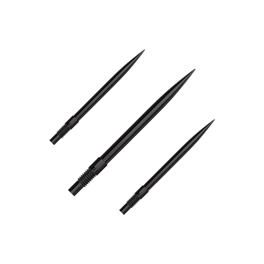 Puntas de dardos Harrows Quick Point - Negras Das Bild zeigt das Produkt 'QP23974_Harrows_QuickPoint_Dartspitzen_Schwarz_30mm_1Set'. Es handelt sich um ein Set schwarzer Dartspitzen.