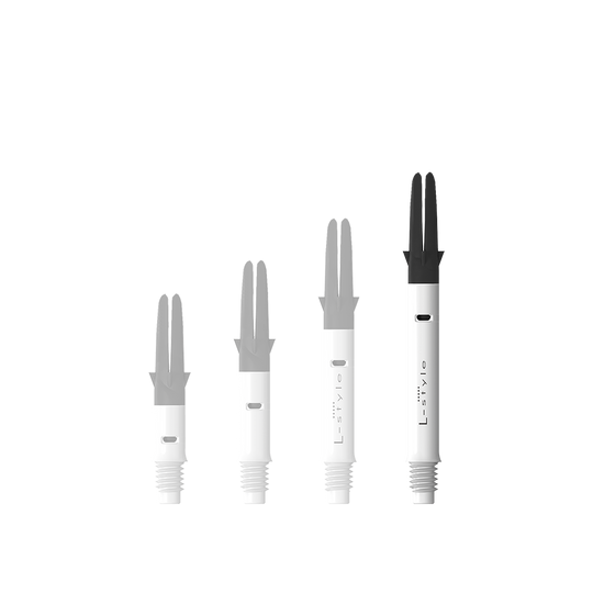 Flecha recta silenciosa de carbono estilo L - Blanca Das Bild zeigt den L-Style L-Shaft Carbon Silent Straight in Weiß, Modell 330. Der Artikel ist ein stabiler Schaft für Dartpfeile.
