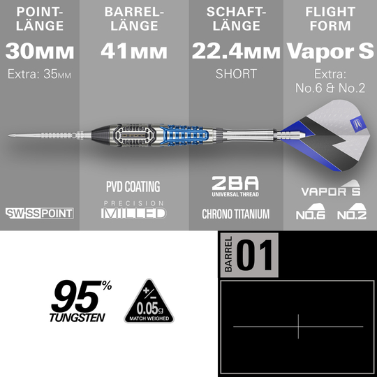 Dardos de acero Target Phil Taylor Power X Chrono Swiss Points Dardos de acero Target Phil Taylor Power X Chrono Swiss Points