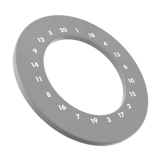 Marco para dardos HD Numbers - Colores personalizados Das Bild zeigt ein weiteres graues Dartboard Surround ohne Logo. Es ist eine praktische Ergänzung für jedes Dartboard.