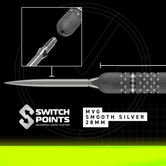 Dardos de acero Winmau Michael Van Gerwen TS-PRO Switch Point