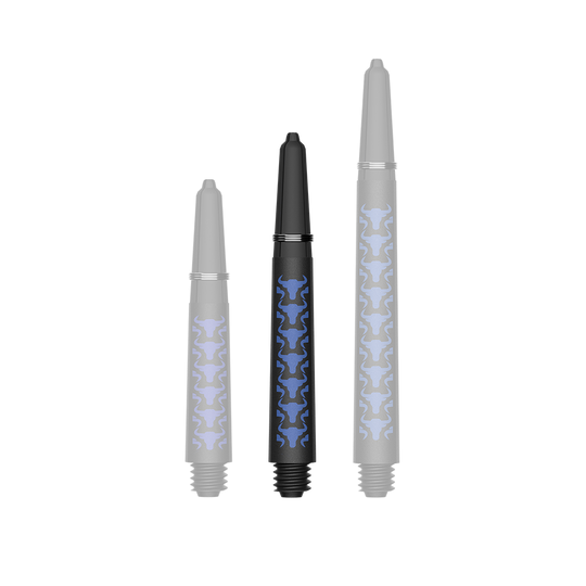 Ejes de carbono Bulls NL Capo - Azul Das Foto zeigt BullsNL Capo Carbon Shafts Blau Short 34mm. Es handelt sich um einen einzelnen Dart-Schaft aus Carbon.