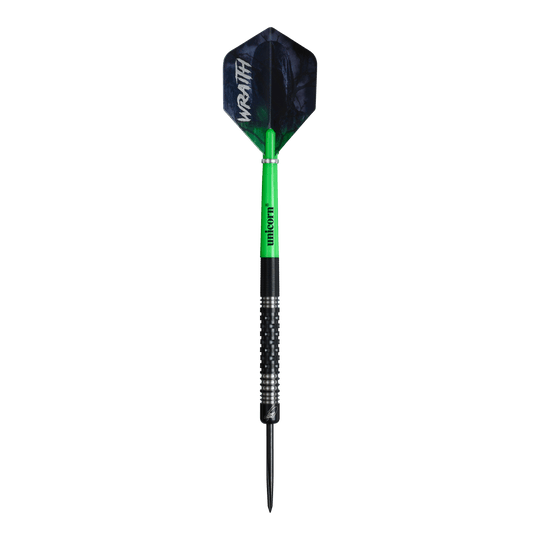 Dardos de acero Unicorn Wraith James Wade Unicorn Wraith James Wade Steeldarts sind auf dem Bild dargestellt. Sie haben ein modernes Design und sind hochwertig verarbeitet.