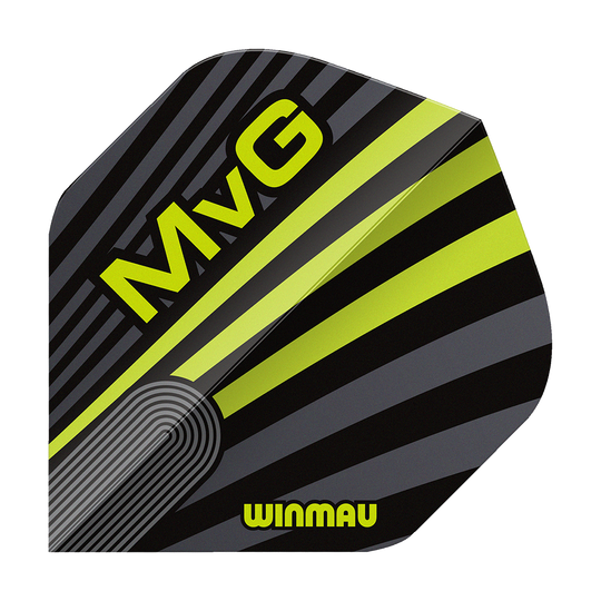 Vuelos estándar Winmau Prism Delta MvG Gris Verde No. 2 Das Bild zeigt Winmau Prism Delta MvG Grey Green No2 Standard Flights. Dart-Flights in grauer und grüner Farbe sind abgebildet.