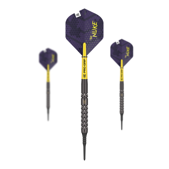 Dardos blandos Target Luke Littler GEN1 - 19 g Das Bild zeigt ein Set von Softdarts. Der Dateiname ist '210324_Target_Luke_Littler_GEN1_Softdarts_1Set_(1)'.