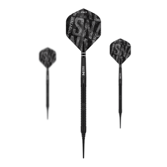 Dardos blandos Red Dragon Peter Wright Snakebite Black Mamba - 20 g Red Dragon Peter Wright Snakebite Black Mamba Softdarts - 20g. Das Bild zeigt das Set der Softdarts mit 20 Gramm Gewicht.