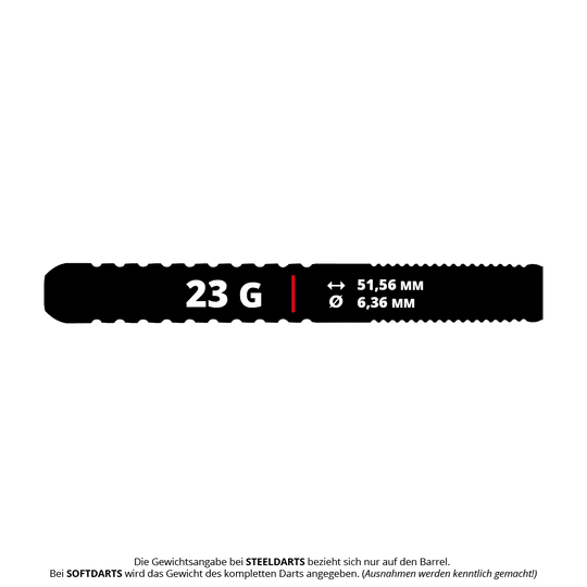 Dardos de acero Red Dragon Bullhitters V1 - 23 g Red Dragon Bullhitters V1 Steeldarts - 23g, dargestellt auf dem Bild. Der Dartpfeil wiegt 23 Gramm und eignet sich für Steeldartspiele.