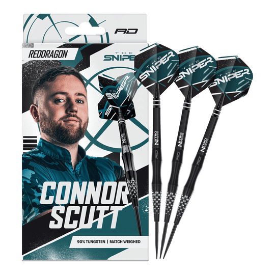Dardos de acero Red Dragon Connor Scutt The Sniper - 22 g Das Foto präsentiert Red Dragon Connor Scutt The Sniper Steeldarts - 22g. Diese Darts sind ideal für ambitionierte Dartspieler.