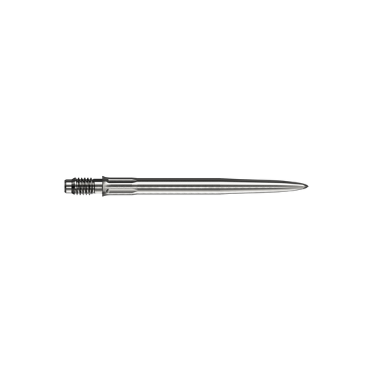 Puntas de dardo Mission R2.5 Rapid Point SM1 - Plateadas Mehrere silberne Dartspitzen sind dargestellt. Es handelt sich um Mission R25 Rapid Point SM1 Dartspitzen mit 30mm Länge.