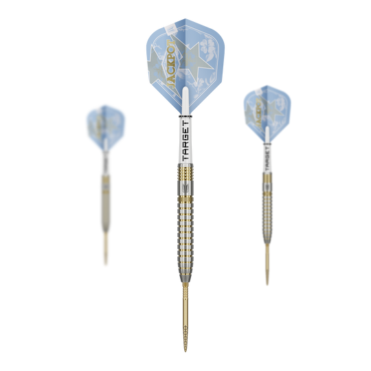 Target Adrian Lewis Showdown Swiss Points Steeldarts Zu sehen sind die Target Adrian Lewis Showdown Swiss Points Steeldarts. Es handelt sich um hochwertige Darts mit Swiss Points Spitzen.