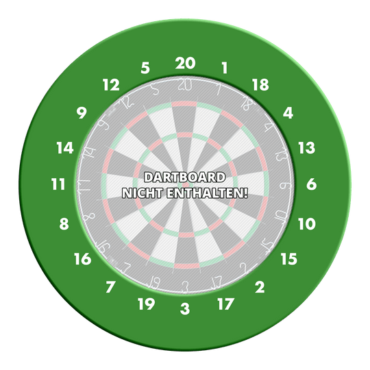 Abgebildet ist ein Dartboard Surround in Grün ohne Logo. Es handelt sich um eine schlichte Umrandung für eine Dartscheibe.
