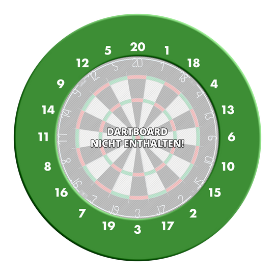 Marco para dardos HD Numbers - Colores personalizados Abgebildet ist ein Dartboard Surround in Grün ohne Logo. Es handelt sich um eine schlichte Umrandung für eine Dartscheibe.