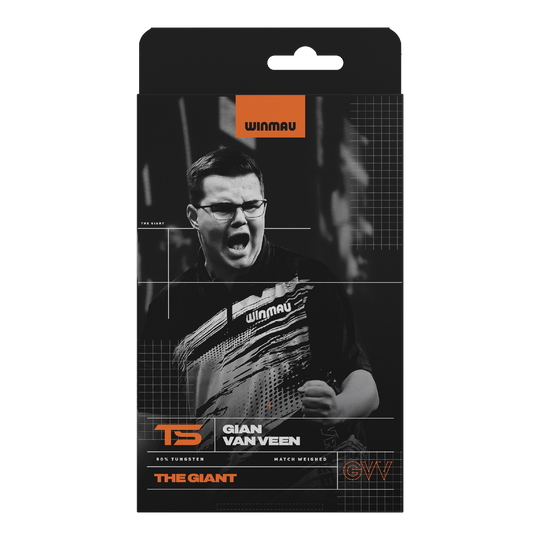 Dardos blandos Winmau Gian Van Veen TS - 18 g Abgebildet sind Winmau Gian Van Veen TS Softdarts, 18g. Die Darts sind einzeln aufgereiht zu sehen.