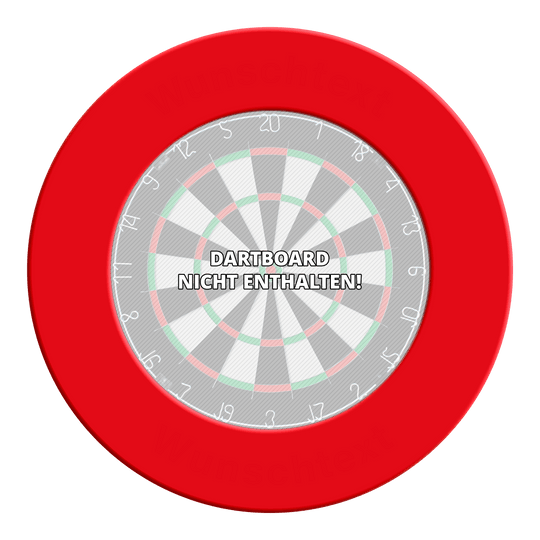McDart Dartboard Surround Das Bild zeigt vermutlich ein Dartboard-Surround in Rot. Das Surround schützt die Wand vor verirrten Darts und sorgt für ein professionelles Aussehen.