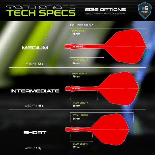 Sistema de eje de vuelo Winmau Fusion No6 Rojo Das Bild zeigt das Winmau Fusion Flight-Shaft-System No6 in Rot. Es handelt sich um ein spezielles Dart-Zubehör für präzises Werfen.