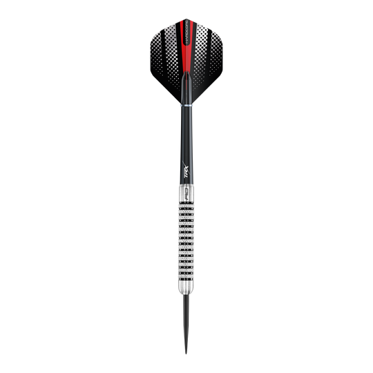 Dardos de acero Red Dragon Flightmaster Fury 2 - 25 g Das Bild zeigt die Red Dragon Flightmaster Fury 2 Steeldarts mit 25-Gramm-Gewicht. Die Darts verfügen über eine spezielle Grip-Oberfläche für bessere Kontrolle.