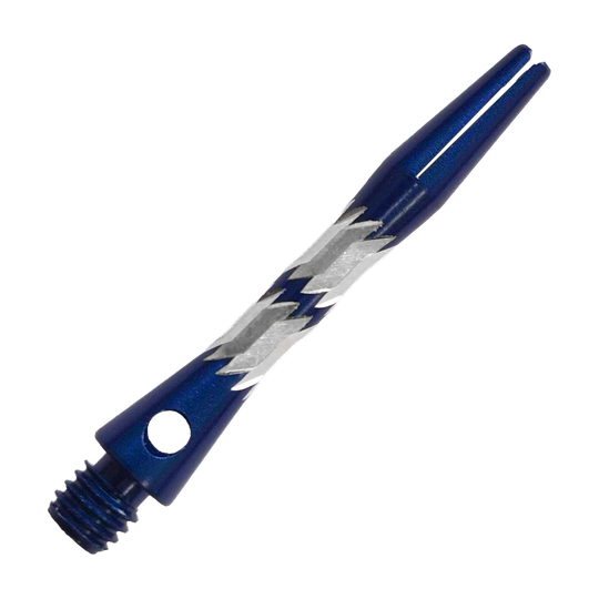 Das Bild zeigt Bulls NL Minor Aluminium Shafts in Blau, 33 mm. Sie sind speziell für den Einsatz bei Dartpfeilen gefertigt.