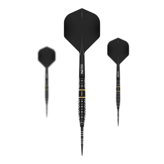 Dardos de acero Torpedo Ascend de Red Dragon Hier sind die Red Dragon Ascend Torpedo Steeldarts als Set zu sehen. Das Bild zeigt die Zusammenstellung und das Aussehen der Darts.