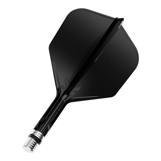 Plumas Target K-Shift No6 - Negras Gezeigt ist ein einzelner Dart Flight in Schwarz, Modell KShift No6, 19mm. Es ist ein Zubehörteil von Target.