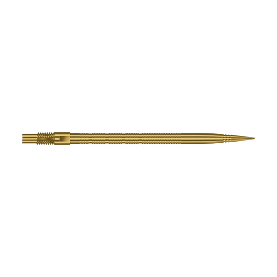 Puntas de dardos Harrows Quick Point Micro Ridge - Doradas Das Bild zeigt Harrows Quick Point MicroRidge Dartspitzen in Gold, 40mm. Die Dartspitze ist einzeln dargestellt.