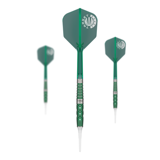 Dardos blandos Motomu Sakai Xeno GEN1 de la serie Prime de Target Japan - 19 g Abgebildet ist ein Set Target Japan Prime Series Motomu Sakai Xeno GEN1 Softdarts mit 19 Gramm. Das Produkt besteht aus hochwertigen Softdarts für das professionelle Dartspiel.
